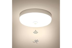 Combuh 15W Taklampa med Rörelsesensor Dold, 15cm 1500lm LED-belysning, IP56 Vattentät, 4000K Neutralvit, Takpanel för Badrum, Toalett, Hall, Trapphus, 15 x 15 x 4 cm