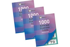 1ABOVE 3pk Stationery cloakroom and raffle tickets Tombola Draw Numbered Charity Events Prize Draw Lucky Draw 1-1000