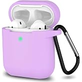 URUCHI AirPods 1/2. Nesil ile Uyumlu İnce ve Hafif Silikon Kılıf, Yumuşak Esnek Tasarım, Anahtarlıklı, Kablolu ve Kablosuz Şa