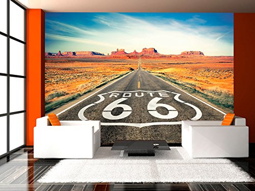 FOTOTAPETE 350×245 cm – VLIES TAPETE PREMIUM – PROFI QUALITÄT – Top moderne Wanddeko – Riesen Wandbild – Top Design Tapete – Neue exklusive Edition mit noch besser Druckauflösung – Deutsches Premium Vlies – ROUTE 66 10110903-44 - 2