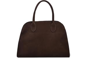 UKETO Suede Tote Bag for Women Fashion Luxury Designer Women's Shoulder Bag the Row Bag Hobo Bags Purses Suede Handbag Retro Tote Handbag Retro Crossbody Bag with Adjustable Strap (Large,Coffee)