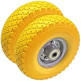 sackkarrenräder vollgummi achsdurchmesser 25 mm 2 Stück PU Sackkarrenrad mit Kugellager von HKB, 260mm 130kg