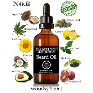 Beard Oil No.2 Woodsy Scent Hamilton London Natural Organic Male Grooming Skincare Beard Oil and Conditioner, Glass… - Image 2