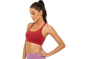 Oufusilk Reggiseno Senza Ferretto, Reggiseno Sportivo Bralette Donna Reggiseno Yoga Reggiseni Push Up con Imbottito Removibile Fitness Top Cinghie Incrociate