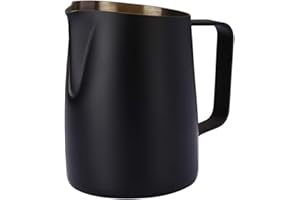 Dianoo Jarra De Espresso Al Vapor Jarra De Espuma De Espresso Acero Inoxidable Taza Café Latte Art 420ml Negro
