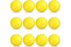 Lotvic Foam Tennis Balls, 12 Pcs Soft Tennis Balls, 6 cm Mini High Bounce Sponge TennisBall for Kids Boys & Girls Indoor Outdoor Sports