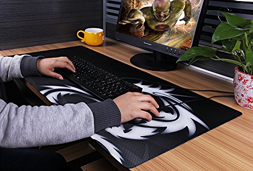 WATERFLY XL Großes Langlebiges Neopren Mauspad Mausunterlage Gaming Büro Schreibtisch Mausmatte Anti-Rutsch Matte für Maus Keyboard Laptops Computer und Ultrabooks 89 x 40 x 0,2 cm - 2