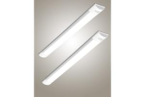 Bellanny LED Fluorescente 30cm 10W 1200LM Lámpara LED de Techo, 4500K Blanco Neutro Neon Led Tubo, IP40 130°Ángul Luz de Garaje, LED Batten Light para Sala Oficina Taller Almacén Baño Cocina Barra,2pc