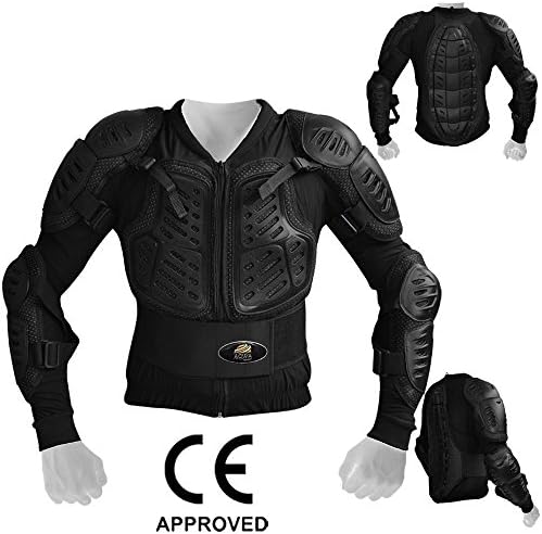 AQWA Men's Motorbike Motorcycle Protective Body Armour Jacket Bike Armor Motocross Biker Guard Black (Small)