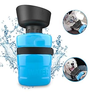 Cinati Botellas para Perros Portatil, 520 ml Botella de Agua para Mascotas al Aire Libre de Viaje portátil para Perro Gato Mascotas al Aire Libre-Blue
