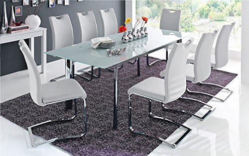Koeln 2 Pack of Modern & Elegant PU Leather & Chrome Swinging Dining Chairs in a choice of 3 colours (White)