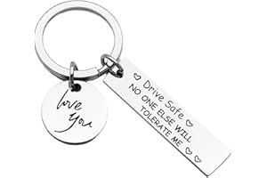 Exiiantag Drive Safe Keychain Drive Safe Keyring for Boyfriend Father Mother Birthday Keychain,Valentine's Day Keyring with Box