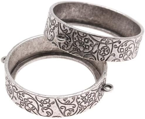 Nunn Design Antiqued Silver Plated Open Bezel Pendant Link 30mm - 1