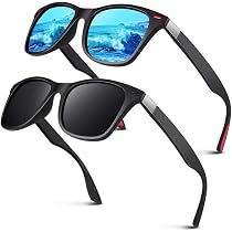 Rivolano Carbon Fiber Aviator Sunglasses - UV400 TAC Polarized, Anti-Slip & Anti-Fog, For Driving & Outdoor