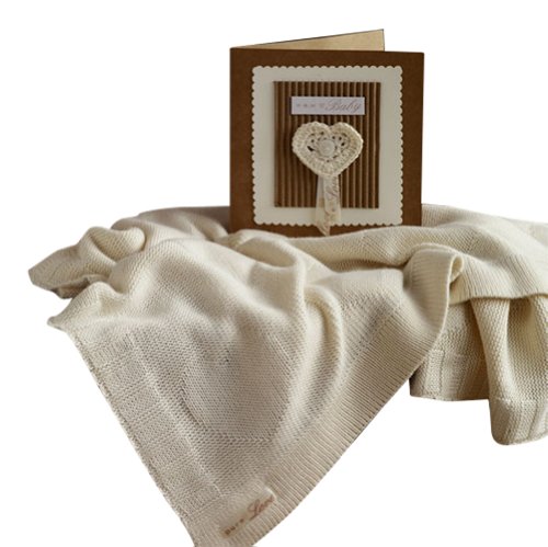 Pure Love Bamboo Heart Greeting Blanket 60x80cm