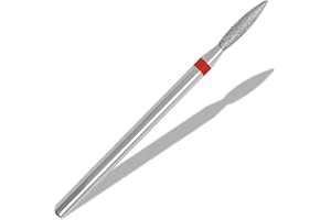 Vnjaoi E-File fresa per unghie con custodia per manicure e pedicure, punte per lima elettrica russa, diamante, fiamma (goccia), Efile non doloroso per manicure da salone (fine)