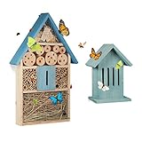 2 tlg. Insektenhotel Set, Schmetterlingshaus aus Holz,...