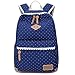 Produktbild leichter Rucksack Mädchen Retro Canvas Taschen niedlich Casual Schultaschen für Damen Dunkelblau