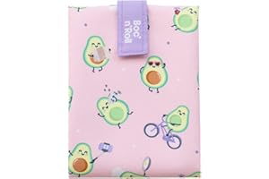 Roll'eat ® | Bolsa Merienda Mr. Wonderful Porta Bocadillos con Envoltorio Reutilizable, Porta Alimentos Ecológico sin BPA, Bolsa de Tela, Color Avocado - Boc'n'Roll