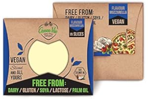 NESHA MARKET GreenVie Queso Mozzarella en Lonchas vegano 180g (Pack de 4)