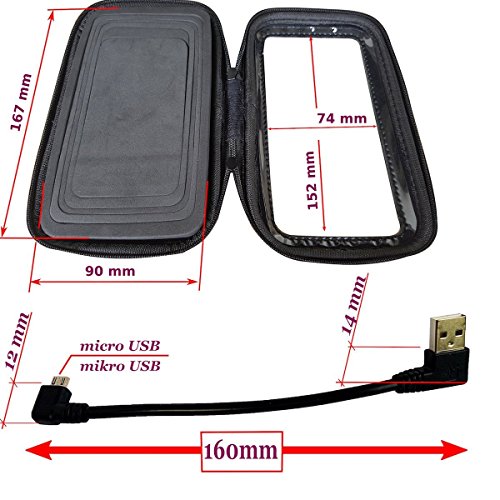 LKB29L PLUS PRO Universal SMARTPHONE Motorrad Lenker Handy HÃ¼lle bis ca. 6,2â€œ/15,24cm Display Micro USB Kabel zB f: Apple iPhone X 8 7 6S Plus Samsung Galaxy S8 S7 EDGE S6 Plus A7 Note8 6
