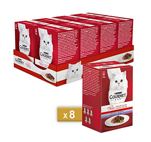 Gourmet Mon Petit Aliment pour Le Chat, sélection prelibata avec Viande, avec du buf, Veau et Agneau, Pack de 6 pièces x 50 g