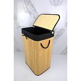 Deconox El Yapımı Hasır Katlanır &Ccedil;amaşır Sepeti Dikd&ouml;rtgen 72 Litre (40cm*30cm*61cm), Doğal Malzemeden &Uuml;retilmiş &Ccedil;amaşırlık (