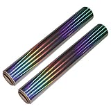 PACK DOBLE: Nuestro pack de papel holográfico brillante y colorido viene en un pack de 2. Cada rollo contiene Ancho 29.6cm(11.65"), Length 5 ft y Thickness 0.07mm. Este pack doble tiene todos los colores de arcoíris y brillará cuando le dé la luz.