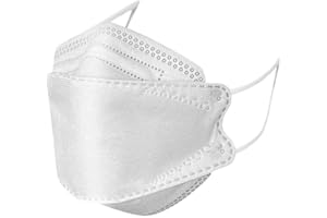 MaNMaNing Mascarillas Pez 3D Mascarilla 5 Capas 50 Unidades con Elástico para Los Oídos 202201-MANING-KF8890 (Blanco 50)