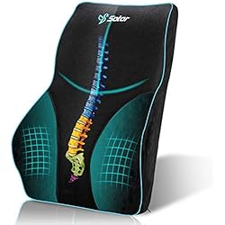 POOTACK Coussin Lombaires Bureau, Oreillers Lombaire Mousse à Mémoire Ergonomie Oreiller De Soutien du Dos pour Bureau Chaise Siège d'Auto, Coussin Dos Voiture Soulager Douleur Sciatique Articulaire