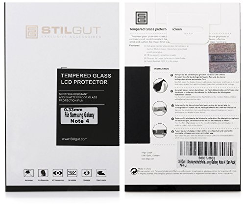 StilGut Displayschutzfolie Panzerglas für Samsung Galaxy Note 4 (2er-Pack) - 5