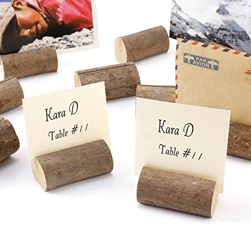 20 x Holz Holzsteg Tischkartenhalter Platzkartenhalter Kartenhalter Platzkarte Namesschild Hochzeit Wohnung Foto Deko Tischdeko - 3