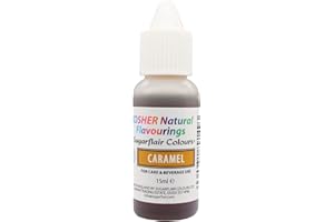 SUGARFLAIR COLOURS Sugarflair Caramel Natural Flavouring - Add Flavours to Cakes, Ice Creams, Chocolates, Icings, Pack Your Bakes With A Delicious Natural Food Flavour Extract - 15ml