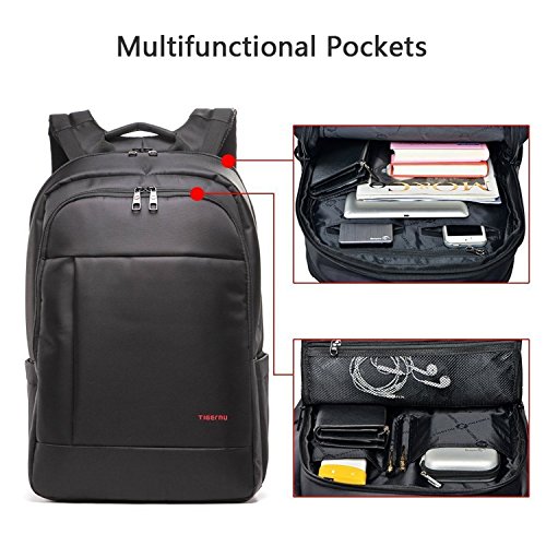 Tigernu Business Laptop Rucksack Daypack f  r Schule Reisen Uni Arbeit Damen Herren 15 6-17 Zoll Schwarz
