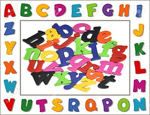 Kids set learning teaching magnetic toy letters fridge coloured magnets alphabet - Each piece has a magnet to attach to fridge or anything else magnetic.