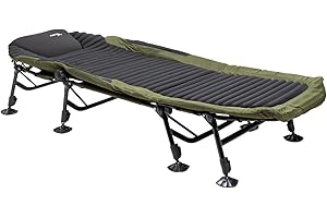 Mostal 3D Bedchair 8-Bein Angelliege Camping Comfort Karpfenliege belastbar bis 160kg mit integriertem Kopfkissen