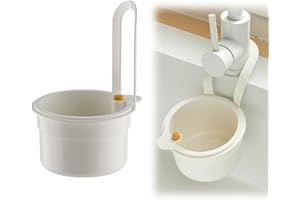 Sieb für Spülbecken, Multi-functional Spülbecken Sieb, Siebkorb Spüle Drain Basket, Wasserhahn Hängender Filterkorb, Küchenspüle Abfluss Korb für Waschen Organizer (Weiß 1 Pcs)