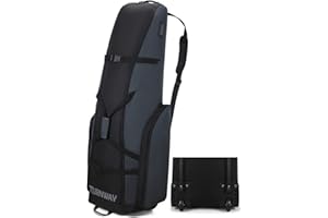 LEHAK TurnWay Padded Foldable Golf Travel Covers/Club Bag/Carry Bag/Case Cart Bag with Wheels, 1800D Polyester, Waterproof, Soft-Sided Spacial Size for Golf Gear Transportation