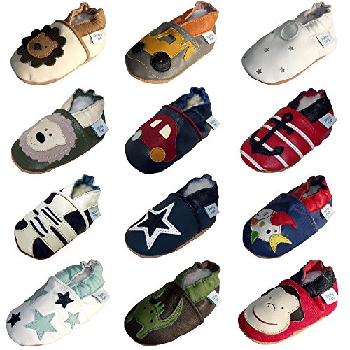 Soft Leather Baby Boy Shoes with Tan Suede Soles by Dotty Fish. - Newborn to 3-4 years