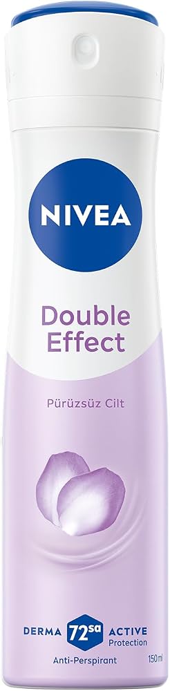 NIVEA Kadın Sprey Deodorant Double Effect 150ml, 72 Saat Anti-perspirant Koruma, Alkolsüz, Pürüzsüz Cilt, Doğal Avokado Özleri