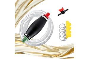 Neuytiky Pompa Manuale Travaso Liquidi - Pompa Benzina, Pompa Gasolio, Pompa Acqua per Bidoni con Tubo 2.5m, 4 Morsetti, Valvola Regolazione