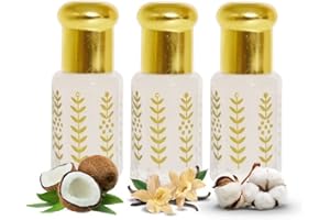 al badil Musc tahara parfumé TOP meilleur vente - 3ml - Musc Blanc -coco - vanille - monoï Lots de 3