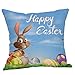 Produktbild WUDUBE_Kissen 2019 Osterferien wesentliche Buchstaben Hase Ei Druck Kissenbezug Leinen, dekorative Sofa Auto 45cmX45cm