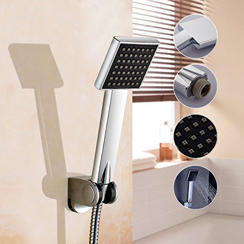 Auralum® Messing & Chrom 81 x 81 mm Handbrause Duschbrause Duschkopf - 2