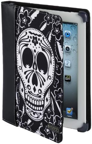 Maroo MATA II Leather/Nylon Folio Case for iPad 2/New iPad - Party Skull