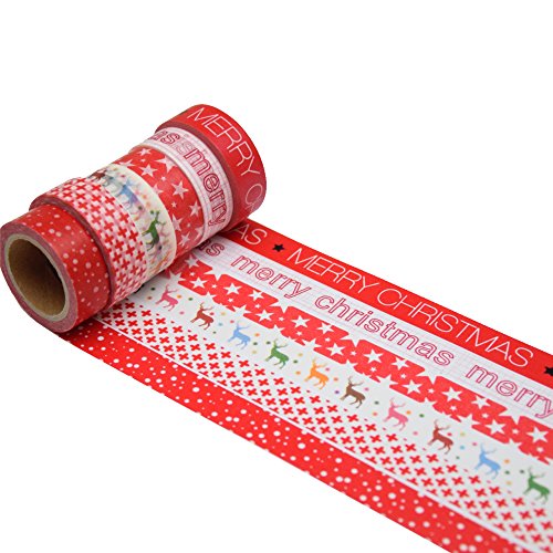 K-LIMIT 6er Set Washi Tape Dekoband Masking Tape Klebeband Scrapbooking Weihnachten Christmas 9452