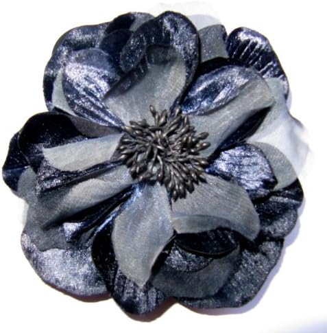 Black Fabric Flower Corsage Brooch Flower