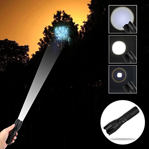 Led Taschenlampe Mit einstellbarem Fokus CREE XM-L T6 ,5 Modis Einstellbar LED Handlampe LED Camping Handlampe,, Wasserdicht Taschenlampen für Outdoor Sports－Schwarz - 4