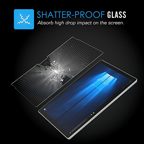 Microsoft Surface Pro 4 Folie – MoKo Klar HD 9H Panzerglas Hartglas Displayschutzfolie Glas Display Schutzfolie Displayschutz Glasfolie Glass Screen Protector für Surface Pro 4 12.3″ 2015 Tablet, Klar - 5