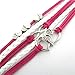 DDLBiz® Vintage Antique Hot Pink Infinity Double Love Friendship Leather Rope Alloy Charm Bracelet Wristband